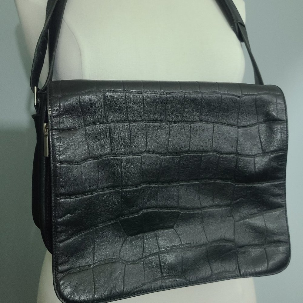 Vintage 1990's Bree Germany Cross Body Shoulder Bag Leather Swap out Flaps Style